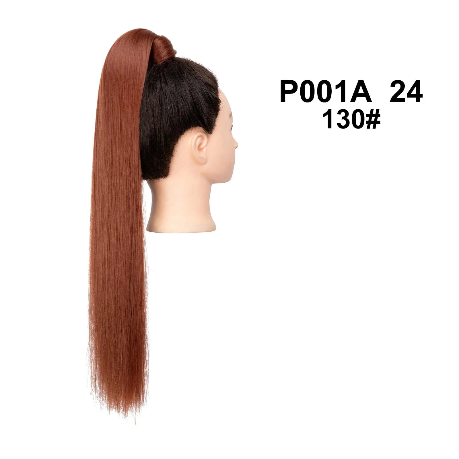 Wholesale High Quality 24 Inch Synthetic Fiber Silky Straight Colorful  Wrap Around Hair Ponytail Extension Wig For White Women