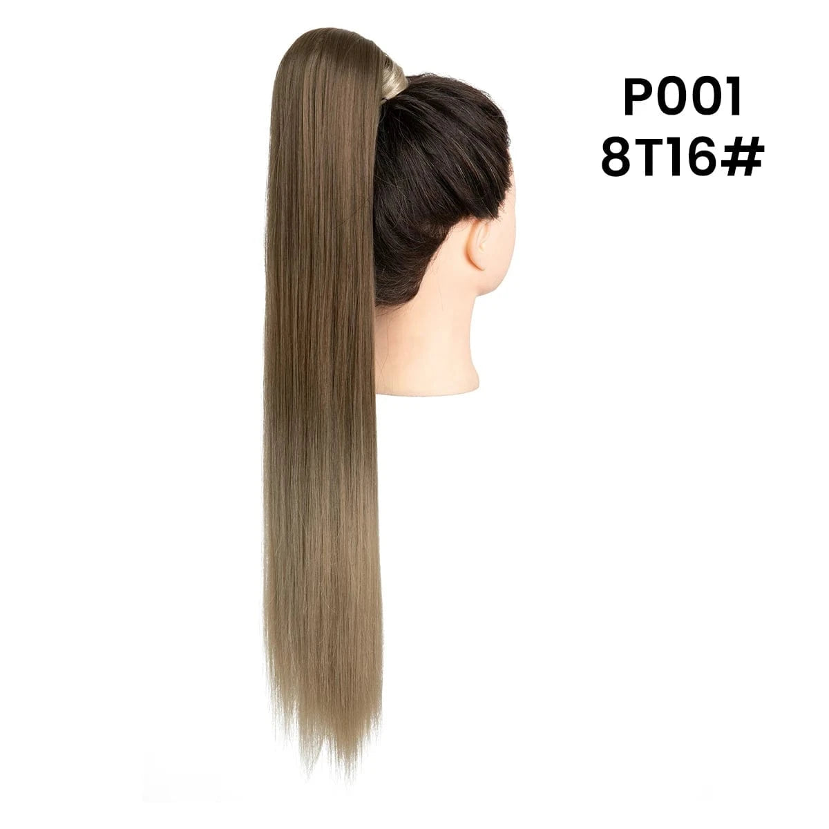 Wholesale High Quality 24 Inch Synthetic Fiber Silky Straight Colorful  Wrap Around Hair Ponytail Extension Wig For White Women
