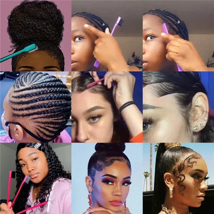 Wholesale High Quality Double Sided Strong Hold Eye Eyebrow Comb Edge Control Baby Hair Brush