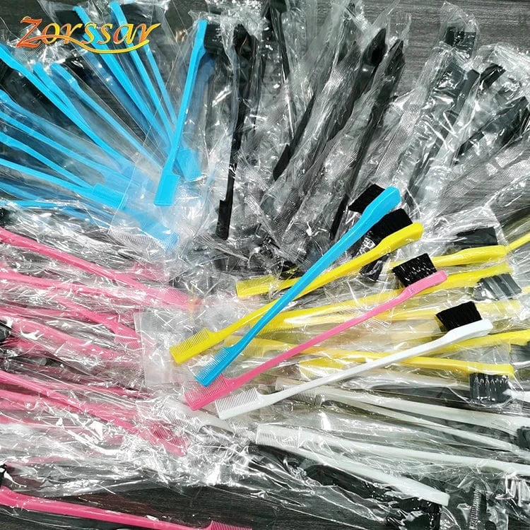 Wholesale High Quality Double Sided Strong Hold Eye Eyebrow Comb Edge Control Baby Hair Brush