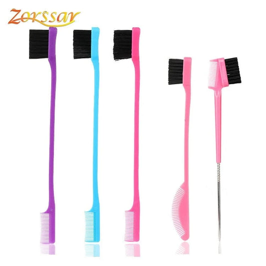 Wholesale High Quality Double Sided Strong Hold Eye Eyebrow Comb Edge Control Baby Hair Brush