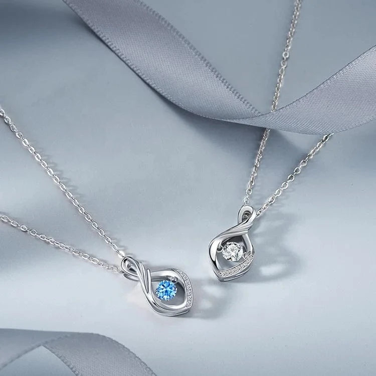 Wholesale High Quality Luxury Fine Jewelry Blue Cubic Zirconia Silver 925 Sterling Silver Pendant Necklace Jewellery