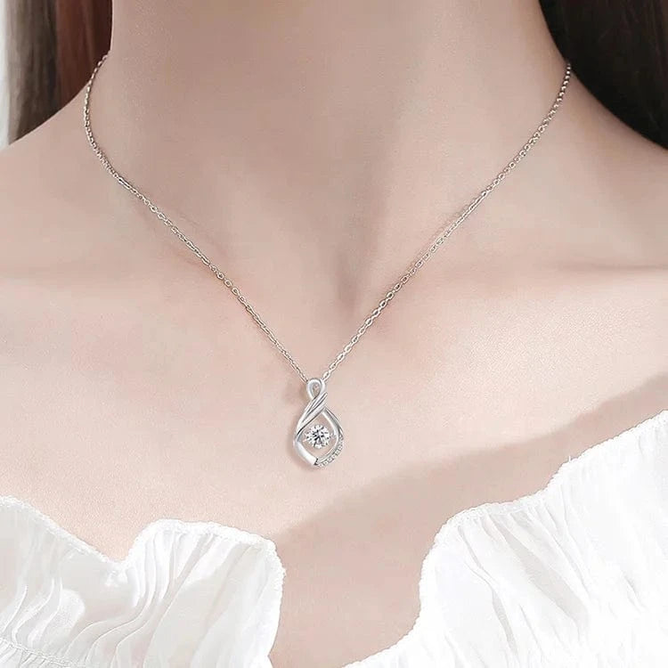 Wholesale High Quality Luxury Fine Jewelry Blue Cubic Zirconia Silver 925 Sterling Silver Pendant Necklace Jewellery