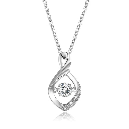 Wholesale High Quality Luxury Fine Jewelry Blue Cubic Zirconia Silver 925 Sterling Silver Pendant Necklace Jewellery