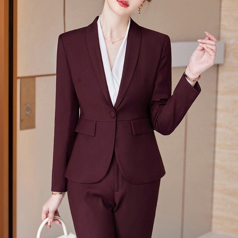 Wholesale High-quality Women Suits 2 Piece Pant Suit Fashion Business Work Clothes Office Lady Elegant Blazer and Trouser