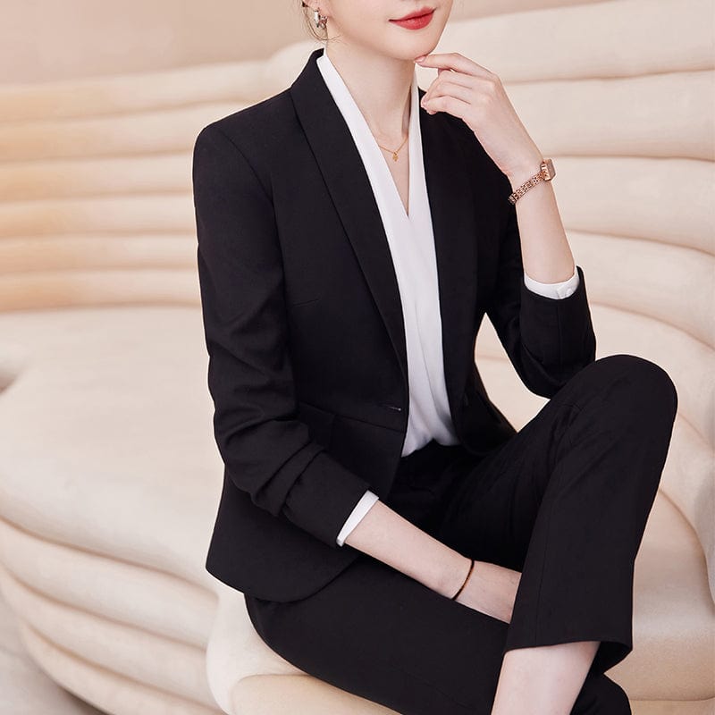 Wholesale High-quality Women Suits 2 Piece Pant Suit Fashion Business Work Clothes Office Lady Elegant Blazer and Trouser