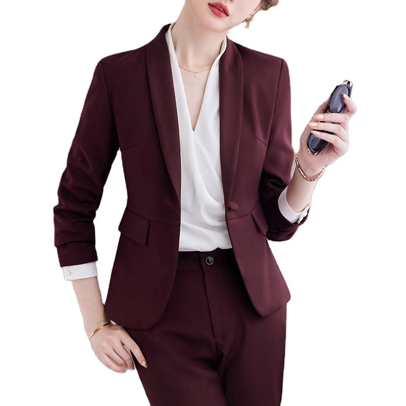 Wholesale High-quality Women Suits 2 Piece Pant Suit Fashion Business Work Clothes Office Lady Elegant Blazer and Trouser