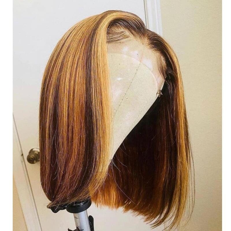 wholesale human hair ombre honey blonde colored glueless full hd lace wigs for black women hd 13x6 lace frontal wigs