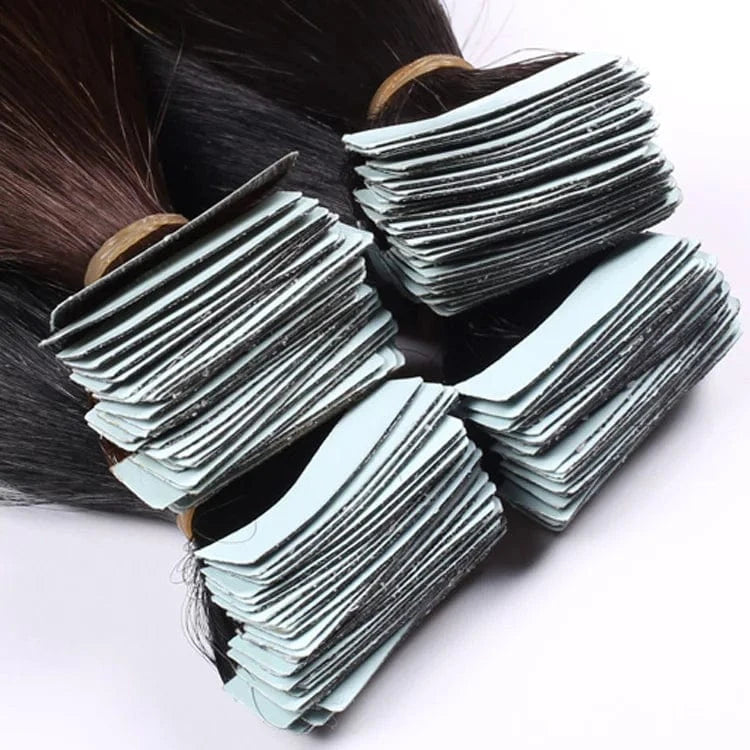 Wholesale Invisible Tape In Human Hair Extension Double Drawn 100% Russian Virgin Human Tape in Hair Extensions