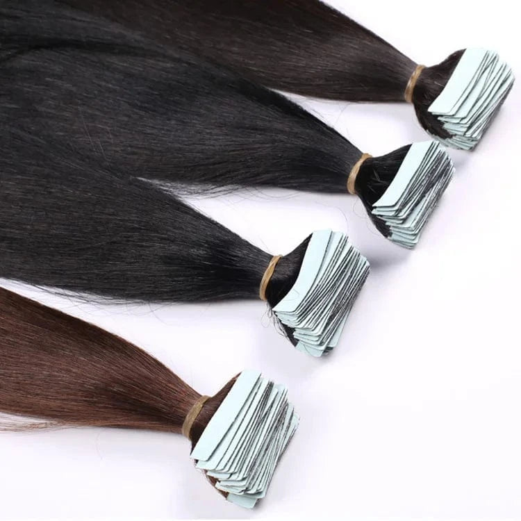 Wholesale Invisible Tape In Human Hair Extension Double Drawn 100% Russian Virgin Human Tape in Hair Extensions