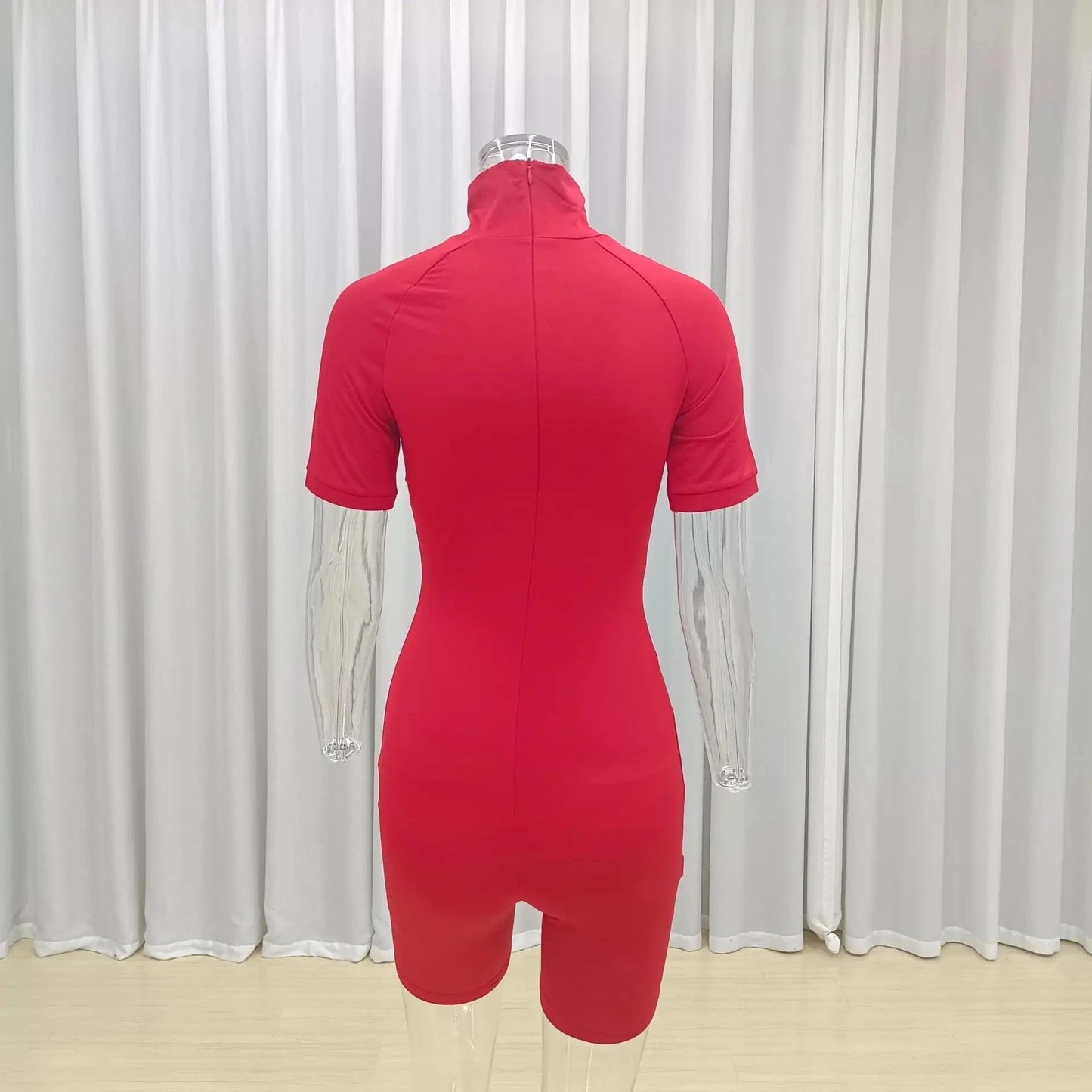 Wholesale Jumpsuits Skinny Short Sleeve Turtle Neck Onesies Playsuit Jumpsuit Summer Bodysuits for Women