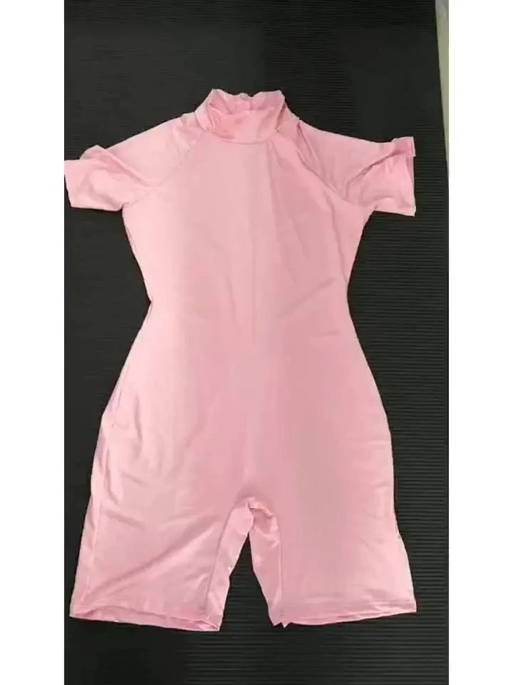 Wholesale Jumpsuits Skinny Short Sleeve Turtle Neck Onesies Playsuit Jumpsuit Summer Bodysuits for Women