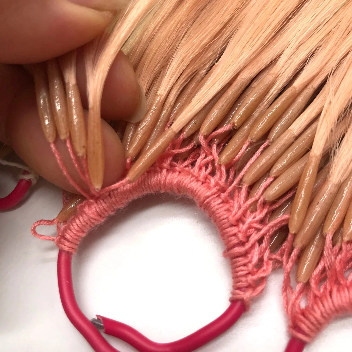 Wholesale Korea Knotted cotton Thread double/twin tips Hair extensions Virgin Braids hair for korea