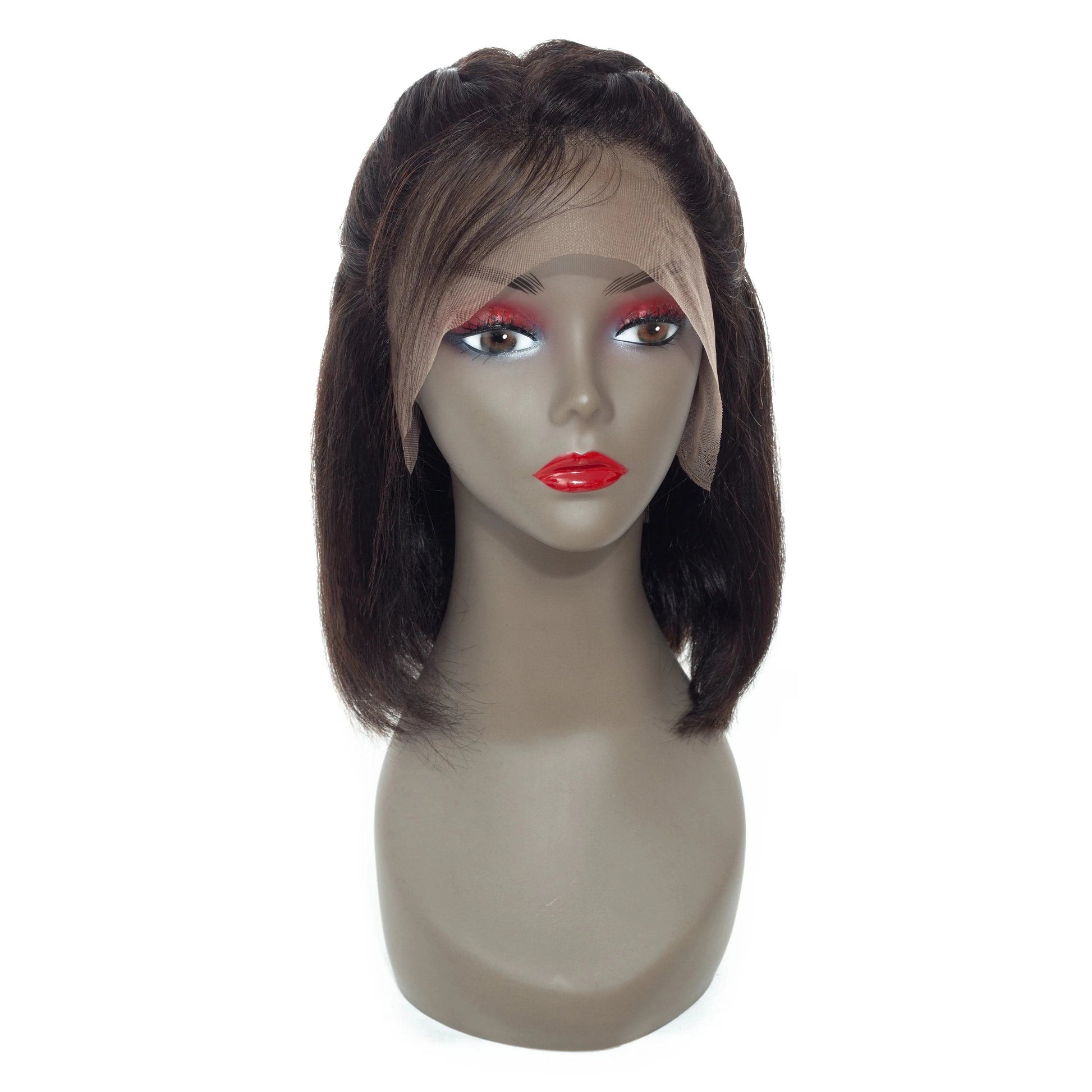 Wholesale  Light Brown Bob Wig Peruvian Human Hair Lace Front Wig Perruque Cheveux Humain