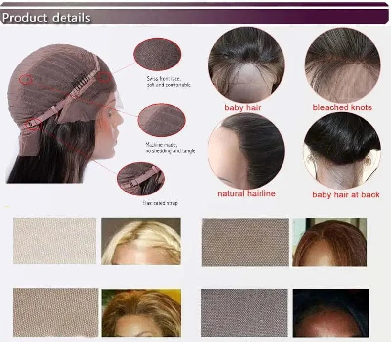 Wholesale Mink Cambodian human Hair Raw Virgin Straight Hair Full Cuticle Aligned 13*6 Lace frontal Wigs 150% density