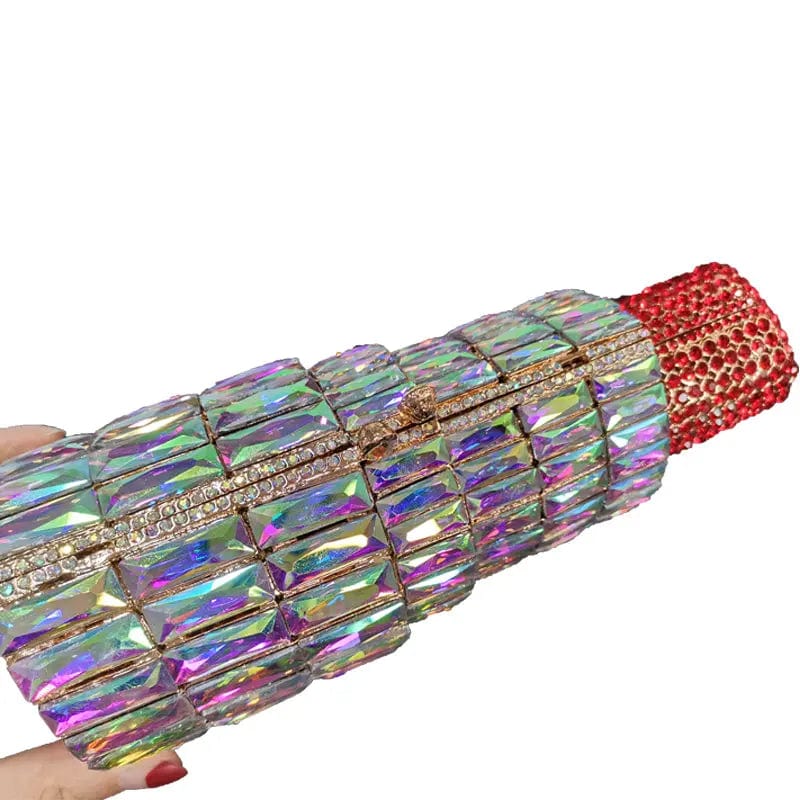 Wholesale New Arrival Lipstick Rhinestone Bag Crystal Clutch Evening Handbags Luxury Wedding Diamond Clutch Bags Lipstick Purse