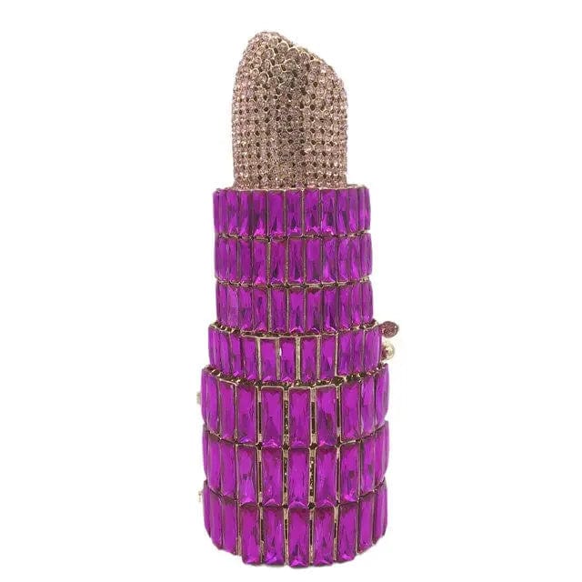 Wholesale New Arrival Lipstick Rhinestone Bag Crystal Clutch Evening Handbags Luxury Wedding Diamond Clutch Bags Lipstick Purse