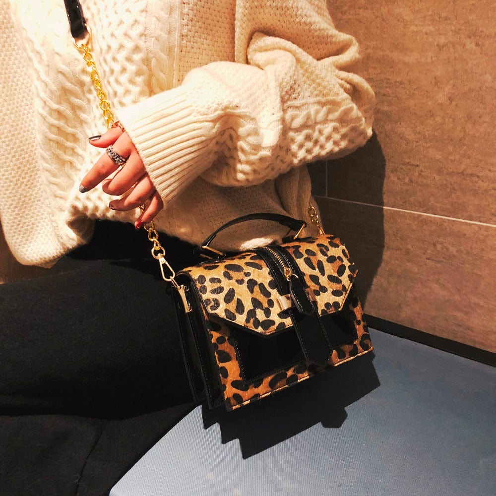 Wholesale New Arrivals Fashion Leopard Pattern Chain Shoulder Small Leather Handbags for Women