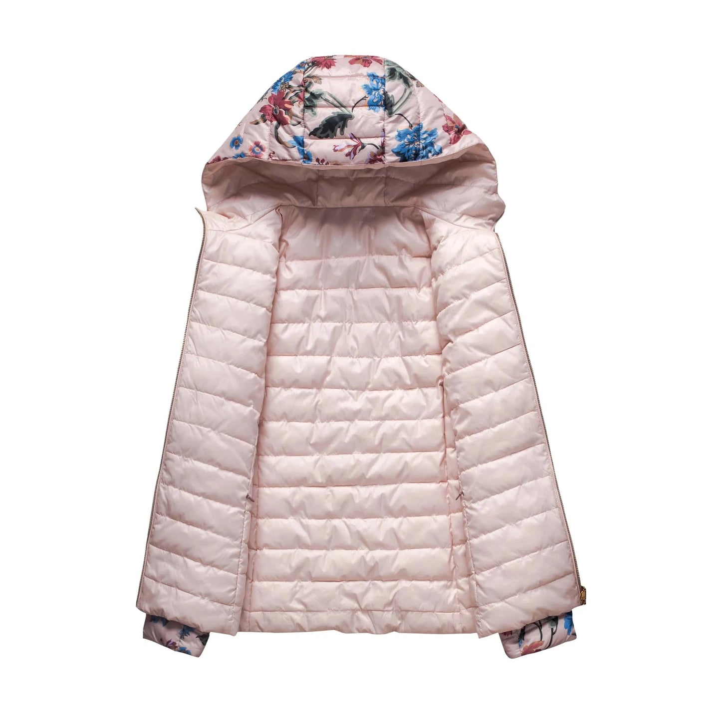 Wholesale OEM Service Latest Fashion Winter Reversible Style Padded Printed Warm Casual Jacket Women Winter Jacket