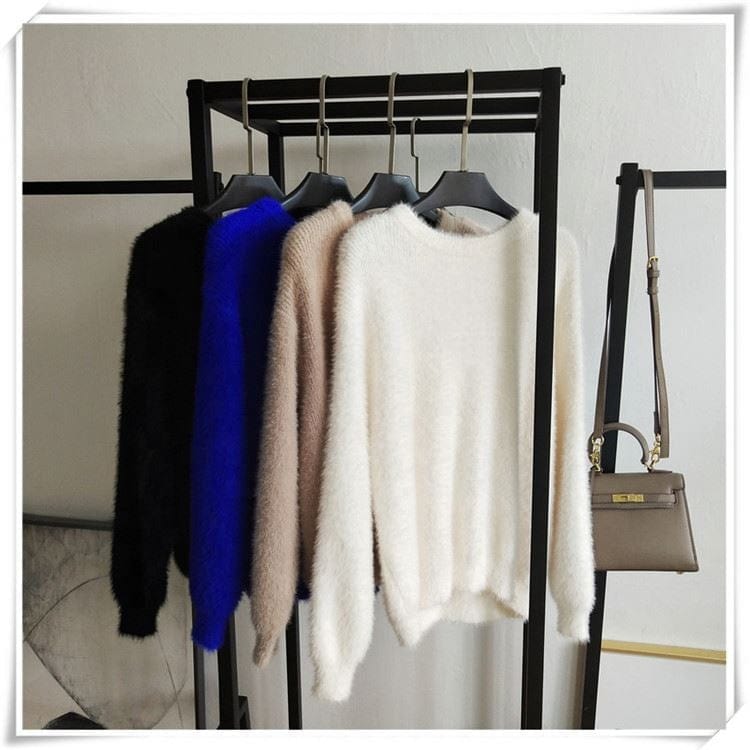 Wholesale Pink Lady Slim Fit Simulation Mink Cashmere Sweater