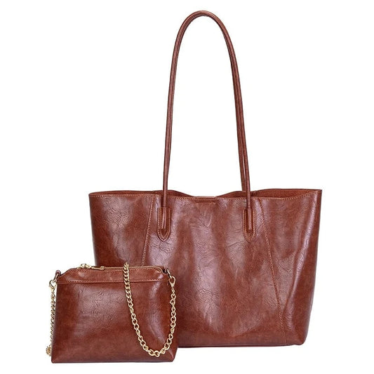 wholesale price tote bag purse handbag faux leather tote bag brown color big working class handbags