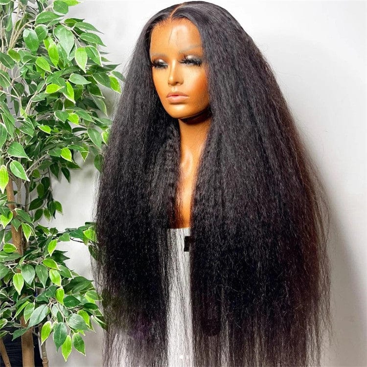 Wholesale raw Indian hair wig vendors 360 full lace frontal wigs human hair kinky straight transparent lace wigs for black women
