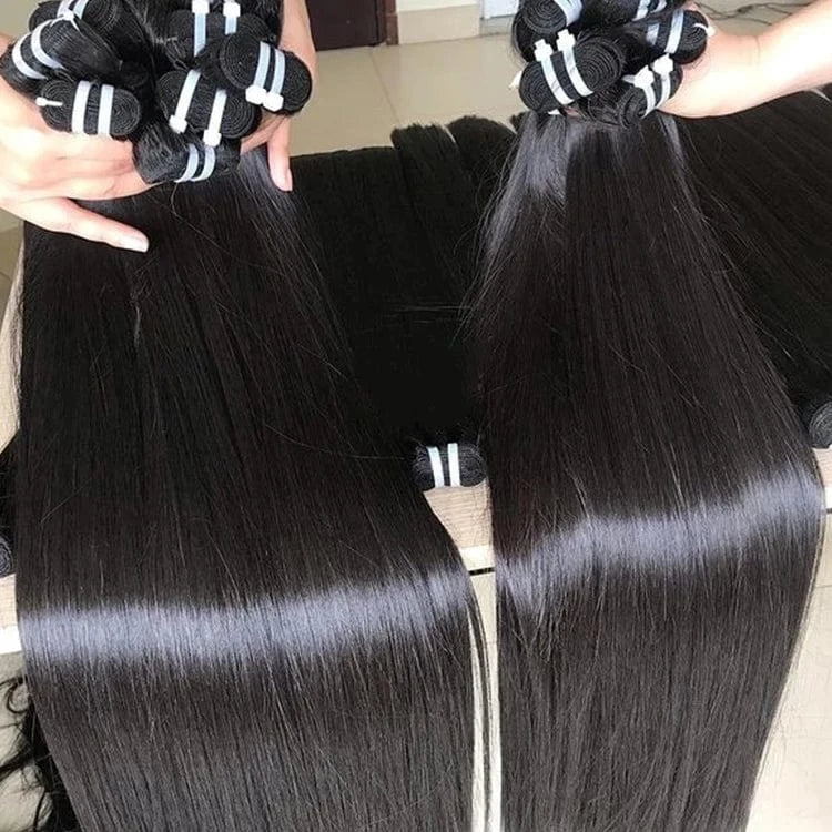Wholesale Raw vietnamese cuticle aligned Double Drawn human hair bone straight bundles