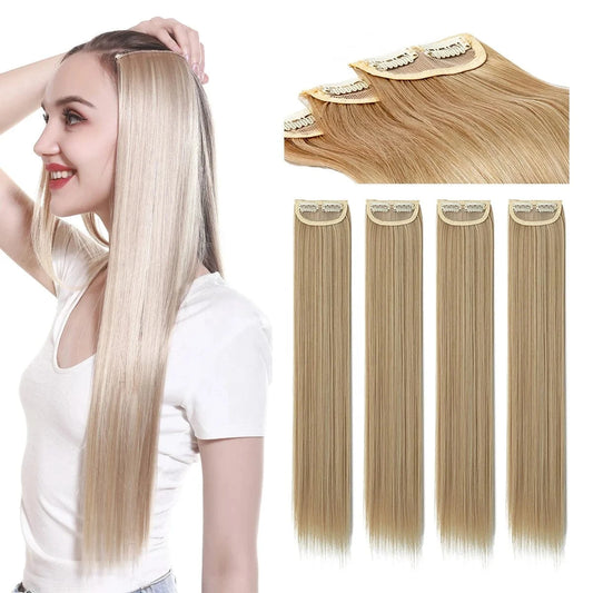 Wholesale SARLA Cheap  20''24''28'' multiple colour  Long Straight Synthetic Natural Clip in One Piece Hair Extension