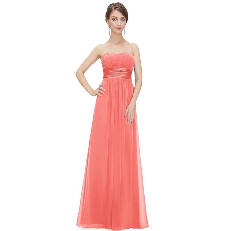 Wholesale Simple Cheap price Long Sexy Women Sweep Train Evening Dress