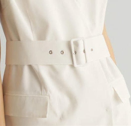 Wholesale Super Beautiful Ladies High Quality White Linen Cotton Midi Dress