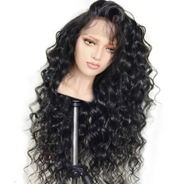 Wholesale Unprocessed 150% Density 100% Virgin Brazilian Human Hair Deep Wave Lace Front Wigs For Black Woman YouTube Hot Wig