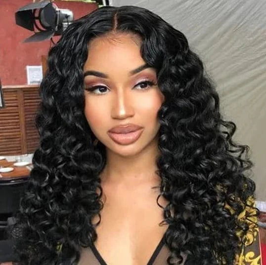 Wholesale Unprocessed 150% Density 100% Virgin Brazilian Human Hair Deep Wave Lace Front Wigs For Black Woman YouTube Hot Wig