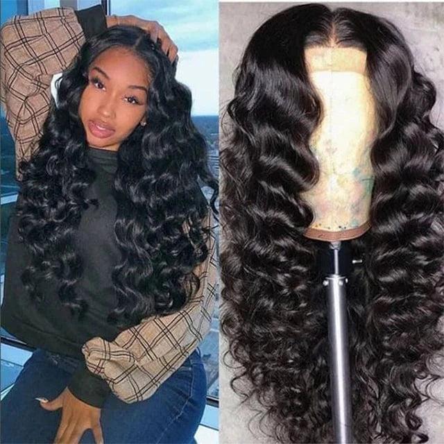 Wholesale Unprocessed 150% Density 100% Virgin Brazilian Human Hair Deep Wave Lace Front Wigs For Black Woman YouTube Hot Wig