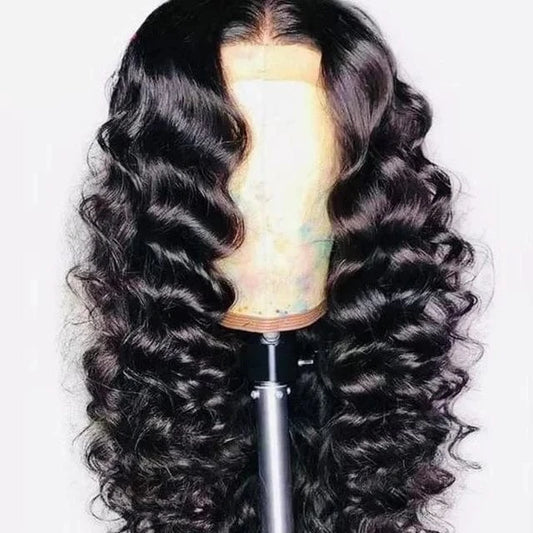 Wholesale Unprocessed 150% Density 100% Virgin Brazilian Human Hair Deep Wave Lace Front Wigs For Black Woman YouTube Hot Wig
