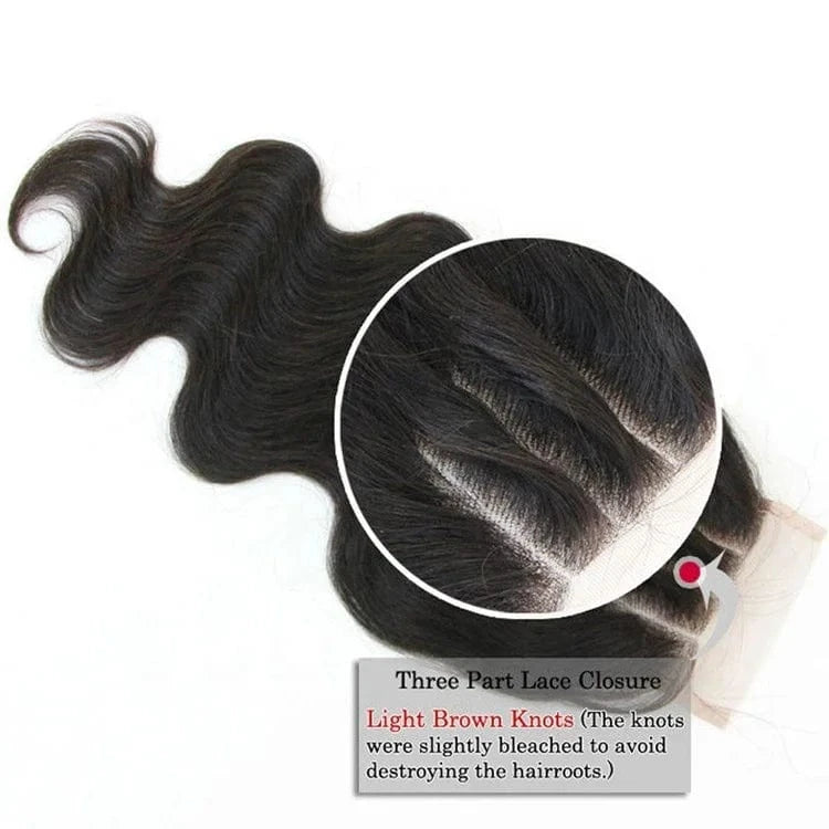 Wholesale virgin brazilian hair lace closure, cheap 3 way part hair closure, black silk base closure with baby hair