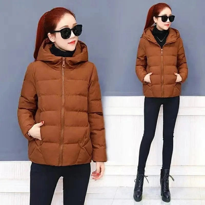 Wholesale Winter Large Size Women's Fashion Loose Short Korean Version  Cotton-padded Coat  Hooded Women Coat