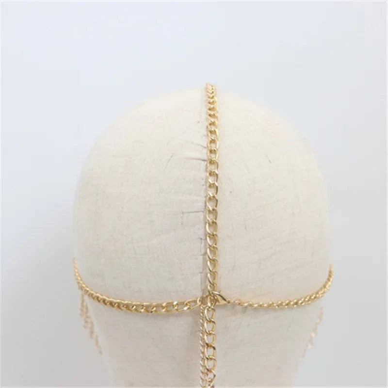 Wholesale Women Eye Mask Half Face Cover Aluminum Chain Tassel Halloween Head Wear Jewelry Headdress Hair Accessories