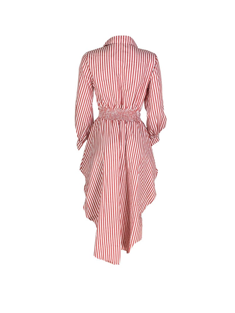 Wholesale  women fashion striped corset high front low back shirt dresses