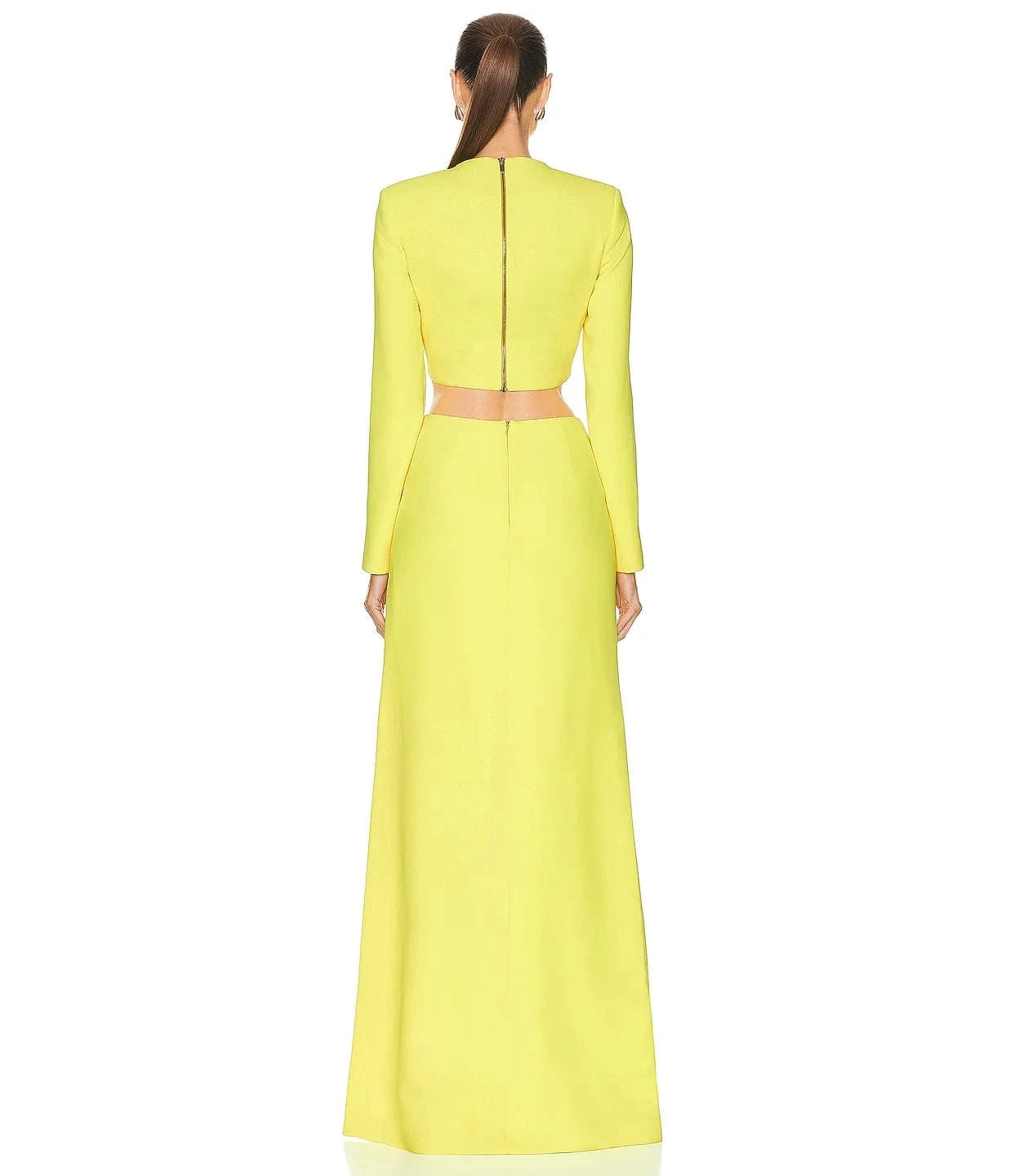 Wholesale Women's Fashion Bandage Beaded Sexy Yellow Two-piece Suit For Party
