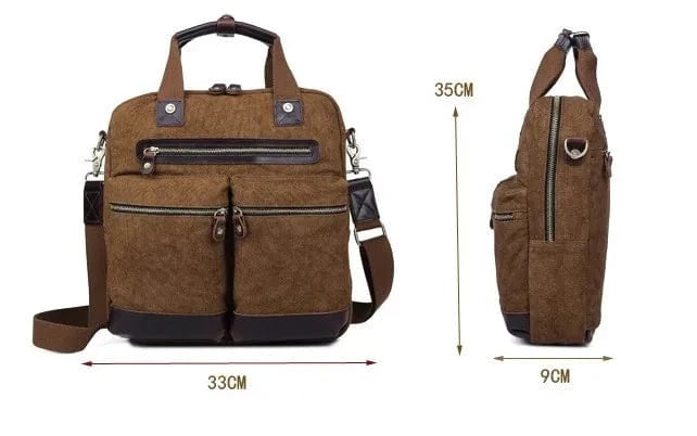 Wholesale Work Satchel Messenger Bag Wax Canvas 14 Inch Laptop Commuting Shoulder Bag Water Resistant Briefcase