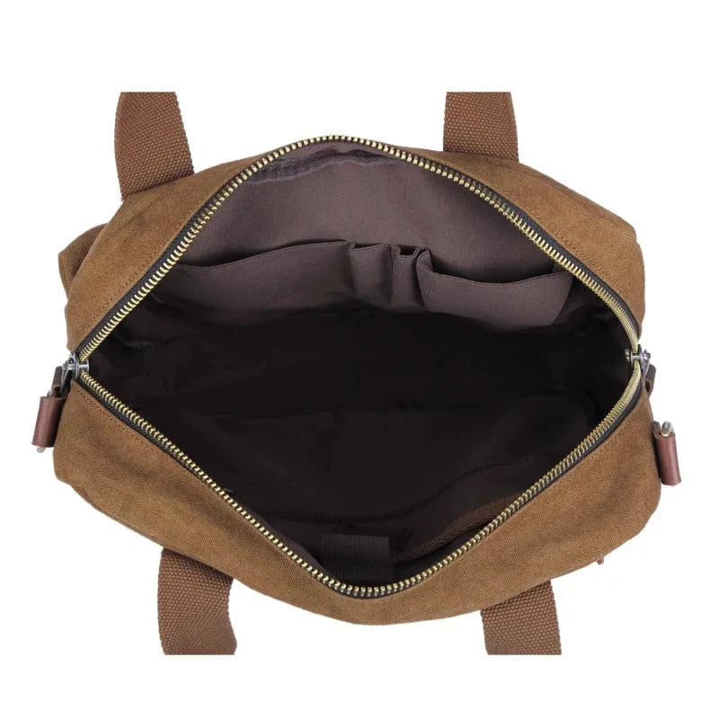 Wholesale Work Satchel Messenger Bag Wax Canvas 14 Inch Laptop Commuting Shoulder Bag Water Resistant Briefcase
