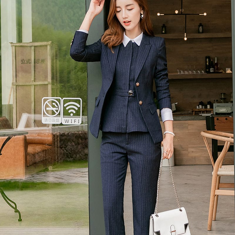 Wholesaler 3 Pieces Set High-quality Soft and Comfortable Vest Pant Suit Office Lady Formal Business Two Buttons Women Work wear