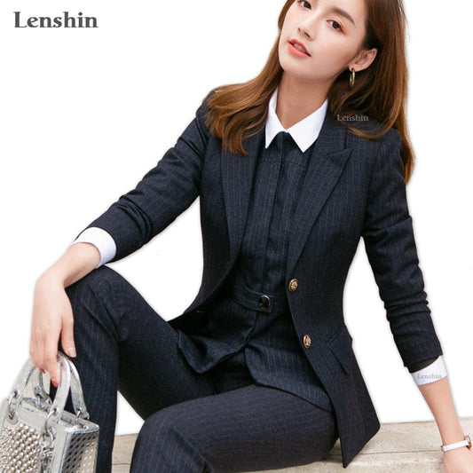 Wholesaler 3 Pieces Set High-quality Soft and Comfortable Vest Pant Suit Office Lady Formal Business Two Buttons Women Work wear