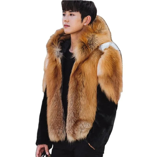 Wholesaler Casual men winter fur jacket For Plus Size Men Fur Jacket