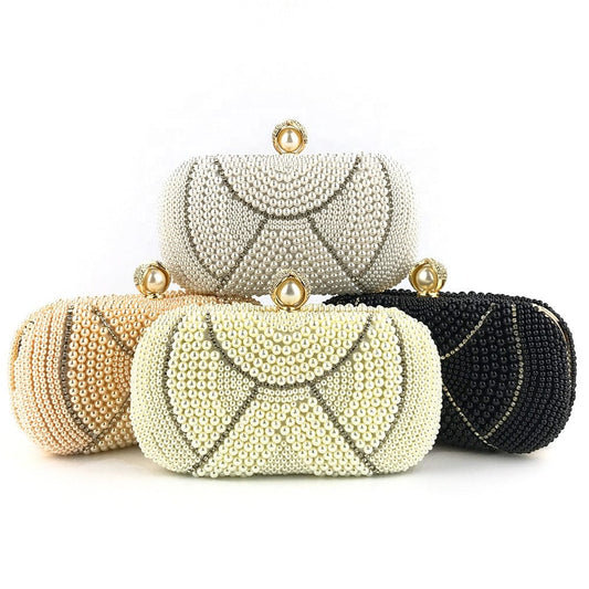 wholesales pretty evening clutch bag bridal clutch purse pearl beading evening bags for ladies