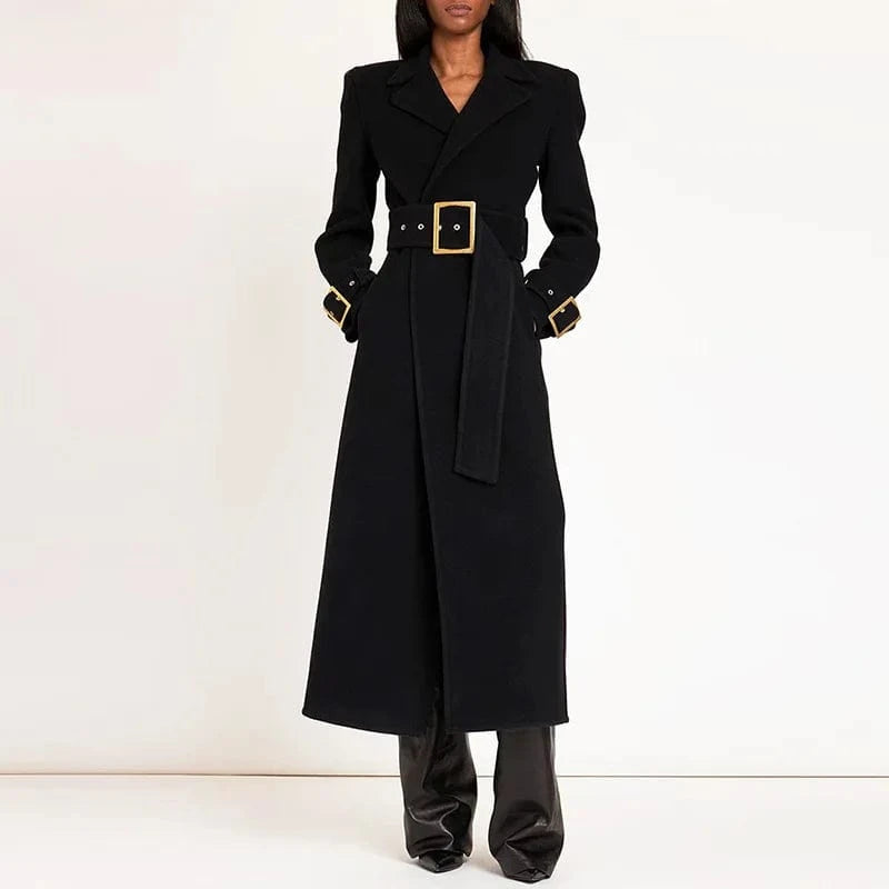 Winter 2023 New arrival women fashionable long sleeve elegant ankle length tweed women ladies Long coats