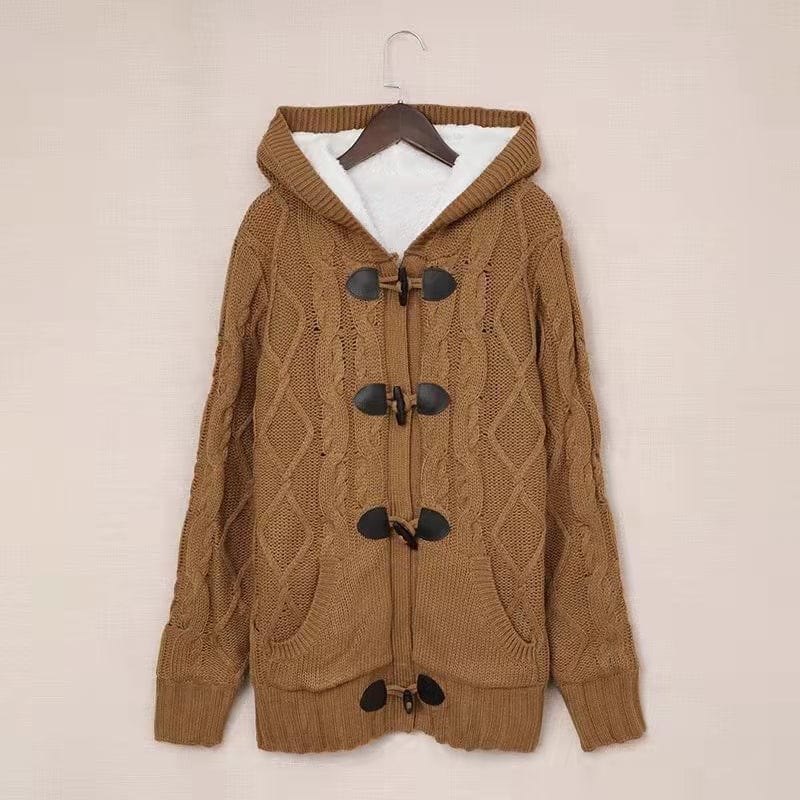 Winter Thicken Warm Knitted Cardigan Female Casual Sweater Jacket Loose Outerwear Pockets Knitwear Coat Sweaters Women Stylish