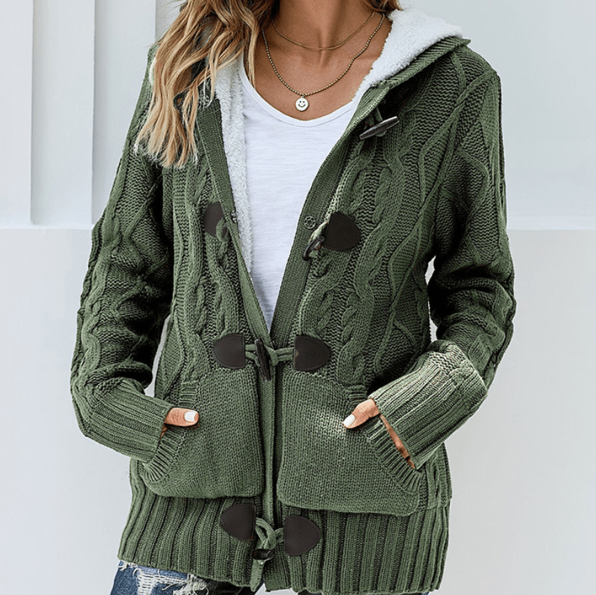 Winter Thicken Warm Knitted Cardigan Female Casual Sweater Jacket Loose Outerwear Pockets Knitwear Coat Sweaters Women Stylish