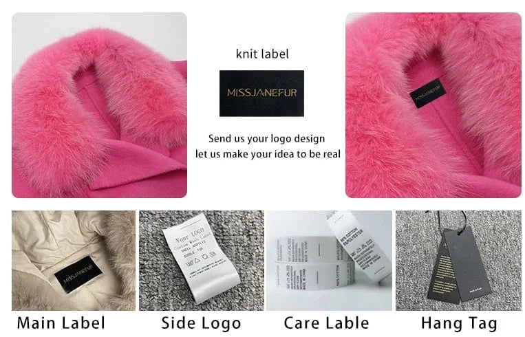 Winter Trend Real Fox Fur Collar Cashmere Wool Coat with Fur Cuffs