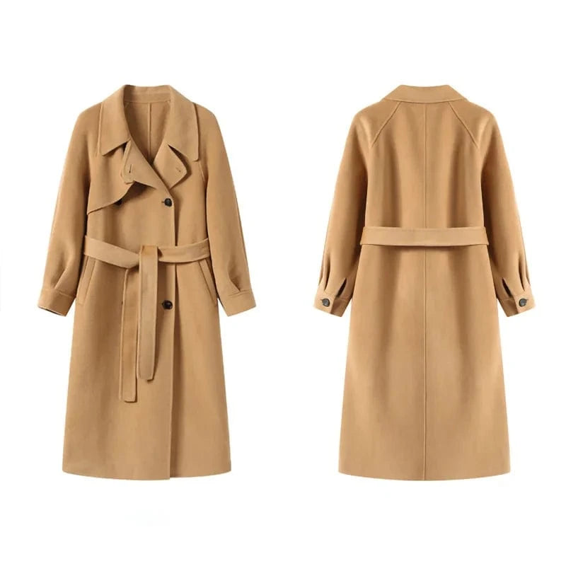 Winter Warm Thick Genuine Lamb Wool Overcoat Long Women Cashmere Coats